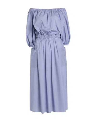 Shirtaporter Woman Co-ord Slate Blue Size 10 Cotton In Purple