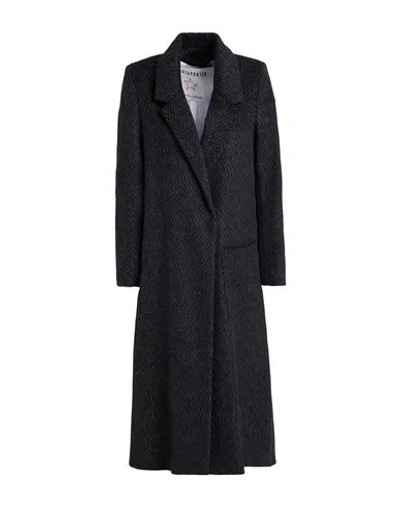 Shirtaporter Woman Coat Black Size 10 Wool, Polyamide, Polyester