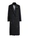 Shirtaporter Woman Coat Black Size 6 Wool, Polyamide, Polyester