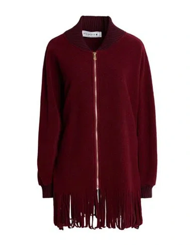 Shirtaporter Woman Coat Burgundy Size Onesize Polyester, Wool In Red