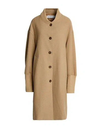 Shirtaporter Woman Coat Camel Size L Polyester, Viscose, Wool In Nude