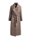 Shirtaporter Woman Coat Khaki Size 12 Wool
