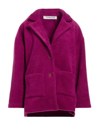Shirtaporter Woman Coat Purple Size 8 Polyester