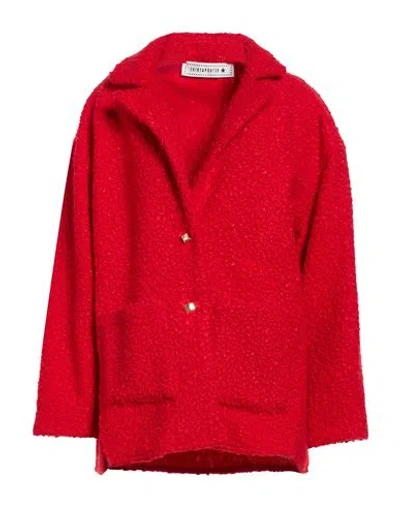 Shirtaporter Woman Coat Red Size 12 Polyester