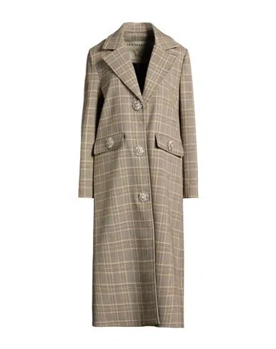 Shirtaporter Woman Coat Sand Size 8 Polyester, Viscose, Polyamide, Elastane In Brown