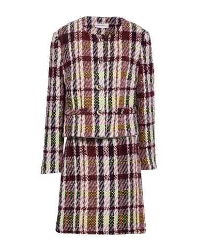 Shirtaporter Woman Co-ord Burgundy Size 8 Cotton, Polyester, Wool, Viscose, Acrylic In Multi