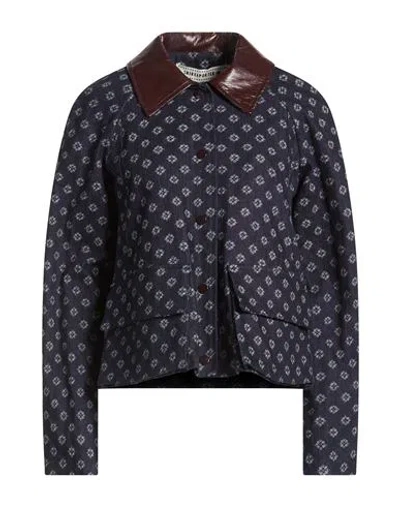 Shirtaporter Woman Denim Outerwear Blue Size 6 Cotton, Elastane