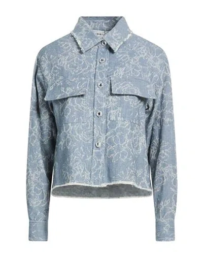 Shirtaporter Woman Denim Shirt Blue Size 10 Cotton