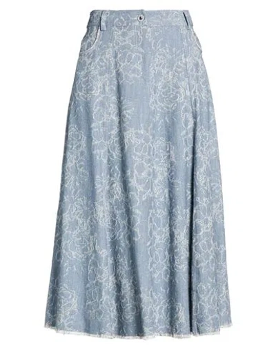 Shirtaporter Woman Denim Skirt Slate Blue Size 6 Cotton