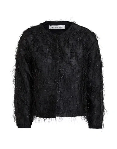 Shirtaporter Woman Jacket Black Size 6 Polyester, Lurex