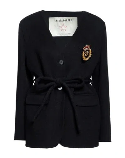 Shirtaporter Woman Jacket Black Size 6 Wool, Polyester