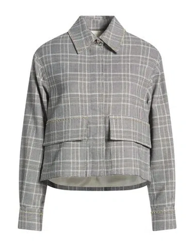 Shirtaporter Woman Jacket Grey Size 10 Polychloride, Viscose, Elastane In Gray