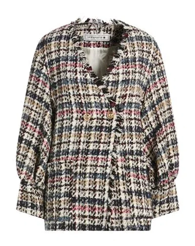 Shirtaporter Woman Jacket Navy Size 10 Cotton, Polyester, Wool, Viscose, Acrylic In Blue