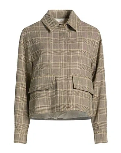 Shirtaporter Woman Jacket Sand Size 12 Polychloride, Viscose, Elastane In Brown