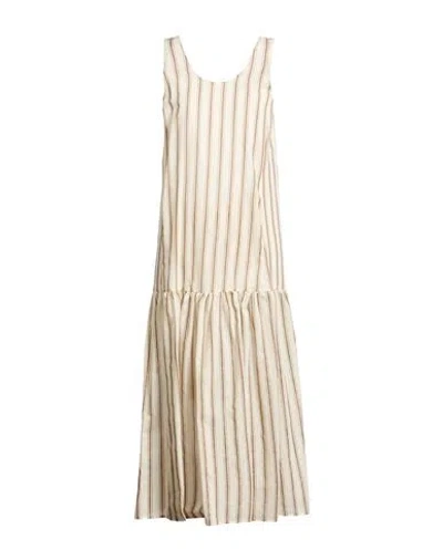 Shirtaporter Woman Maxi Dress Beige Size 10 Cotton, Polyamide, Elastane In Neutral