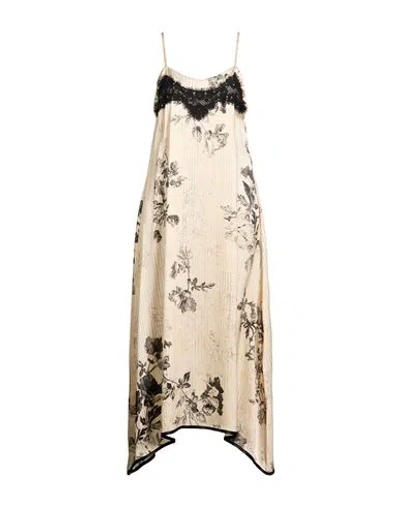 Shirtaporter Woman Maxi Dress Beige Size 8 Silk, Elastane In Neutral