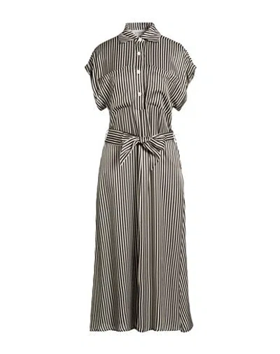 Shirtaporter Woman Maxi Dress Black Size 8 Cotton, Silk