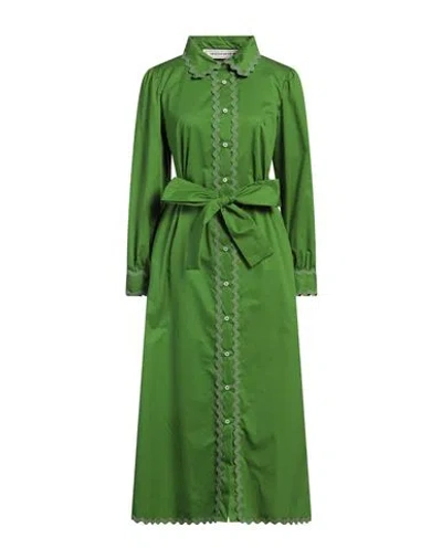 Shirtaporter Woman Maxi Dress Green Size 10 Cotton