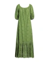 Shirtaporter Woman Maxi Dress Green Size 10 Cotton, Viscose, Polyamide