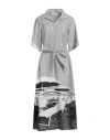 Shirtaporter Woman Maxi Dress Grey Size 10 Cotton In Grey