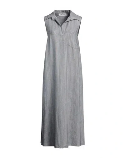 Shirtaporter Woman Maxi Dress Navy Size 10 Viscose, Cotton, Polyester, Lurex