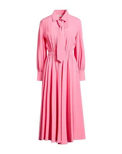 Shirtaporter Woman Maxi Dress Pink Size 6 Acetate, Silk
