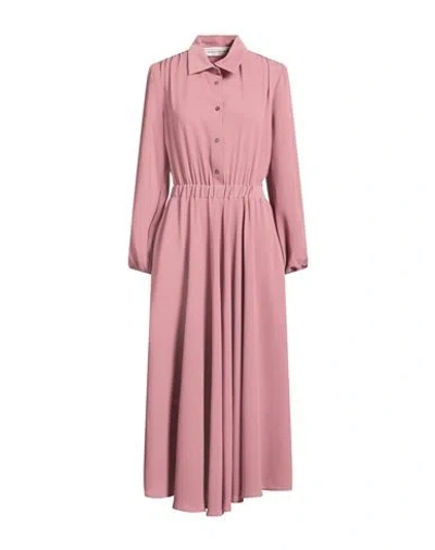 Shirtaporter Woman Midi Dress Antique Rose Size 12 Polyester In Pink