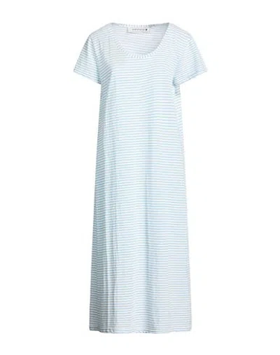 Shirtaporter Woman Midi Dress Azure Size L Cotton In Blue
