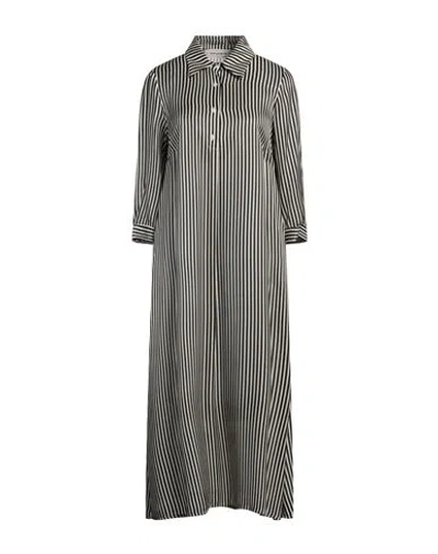 Shirtaporter Woman Midi Dress Black Size 12 Viscose, Silk