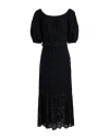 Shirtaporter Woman Midi Dress Black Size 6 Cotton, Viscose, Polyamide