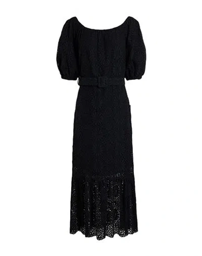 Shirtaporter Woman Midi Dress Black Size 6 Cotton, Viscose, Polyamide