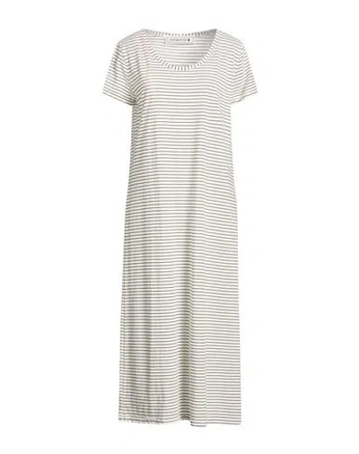 Shirtaporter Woman Midi Dress Black Size L Cotton In White