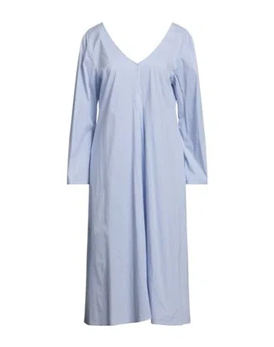 Shirtaporter Woman Midi Dress Blue Size 10 Cotton, Polyamide, Elastane