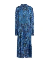 Shirtaporter Woman Midi Dress Blue Size 10 Viscose