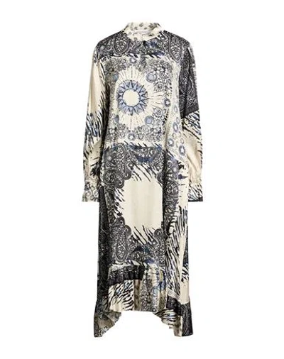 Shirtaporter Woman Midi Dress Blue Size 12 Viscose, Elastane
