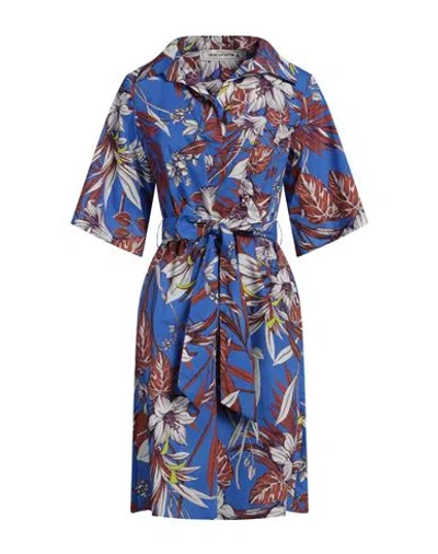 Shirtaporter Woman Midi Dress Blue Size 8 Cotton