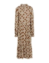 Shirtaporter Woman Midi Dress Brown Size 10 Viscose