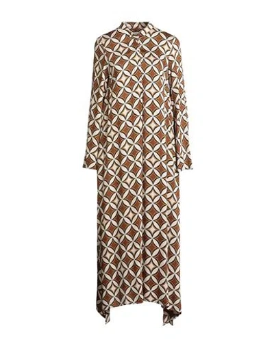 Shirtaporter Woman Midi Dress Brown Size 10 Viscose