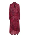 Shirtaporter Woman Midi Dress Burgundy Size 8 Viscose