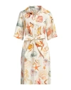 Shirtaporter Woman Midi Dress Cream Size 8 Cotton In White