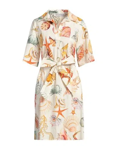 Shirtaporter Woman Midi Dress Cream Size 8 Cotton In White