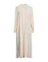 Shirtaporter Woman Midi Dress Cream Size 8 Viscose In White