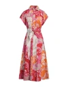 Shirtaporter Woman Midi Dress Fuchsia Size 10 Cotton In Pink
