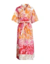 Shirtaporter Woman Midi Dress Fuchsia Size 10 Cotton In Pink