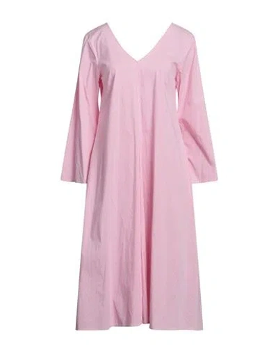 Shirtaporter Woman Midi Dress Fuchsia Size 8 Cotton, Polyamide, Elastane In Pink