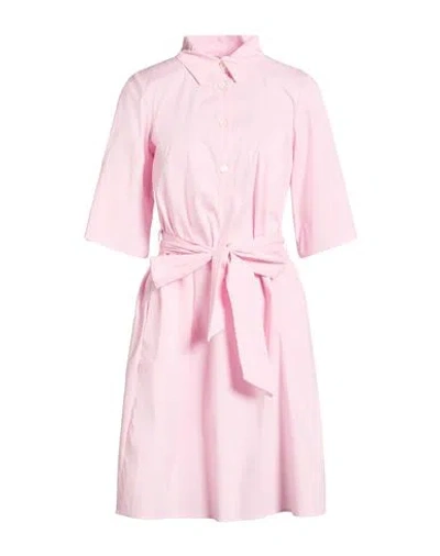 Shirtaporter Woman Midi Dress Light Pink Size 10 Cotton, Polyamide, Elastane