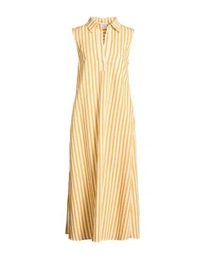 Shirtaporter Woman Midi Dress Marigold Size 10 Cotton, Polyester, Elastane In Yellow