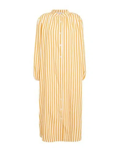 Shirtaporter Woman Midi Dress Marigold Size 10 Viscose In Yellow
