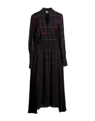 Shirtaporter Woman Midi Dress Midnight Blue Size 10 Viscose In Multi