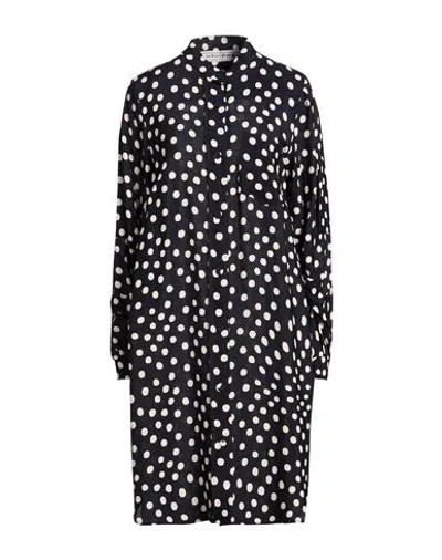 Shirtaporter Woman Midi Dress Midnight Blue Size 8 Viscose In Black